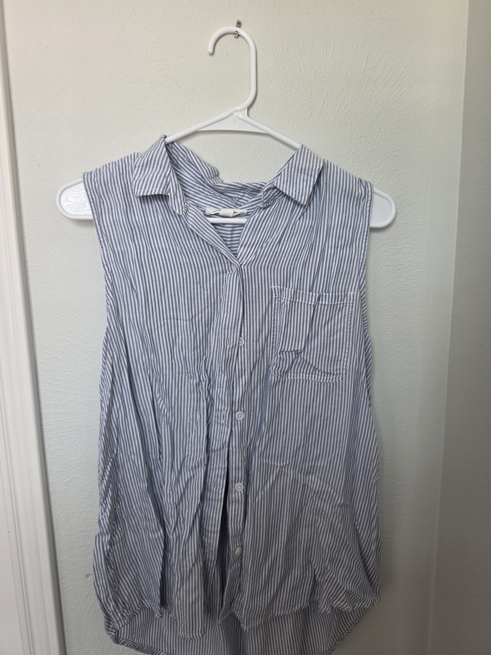 beachlunchlounge Blue & White Striped Sleeveless Top